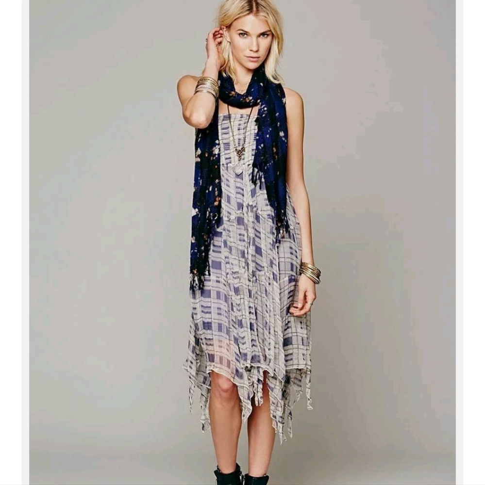 ISO!!! FP Tattered Circles Plaid Convertible Maxi Skirt/Slip - Picture 2 of 3